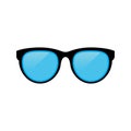 Black sunglasses with blue mirror Lens isolated illustration on white background. Royalty Free Stock Photo